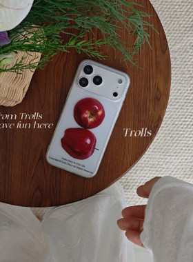 Trolls｜2颗红苹果 清新少女感ins风水果系列可爱红苹果半透磨砂手机壳适用iphone17promax华为mate80P90X300