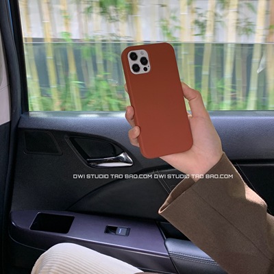 秋冬焦糖高级色液态硅胶苹果ins