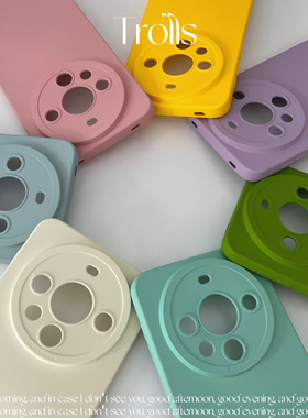 Trolls|2024新奶油马卡龙瞳眼镜头手机壳适用Pura80华为mate70pro+iphone16promax小米15findx8s全包防摔软壳