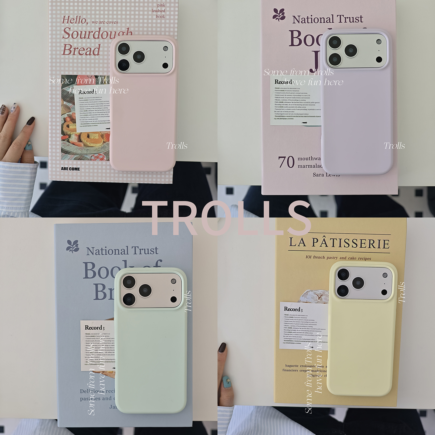 Trolls｜奶呼呼的甜豆灰粉色 小众新色ins液态硅胶软糯防摔保护手机壳适用华为pura80Pro苹果16小米17/fidnx9