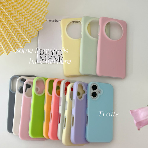 Trolls|春夏ins淡奶绿半透液态硅胶手机壳清新湖水蓝色软糯防摔适用p80华为mate70Pro苹果16小米17s25u情侣壳