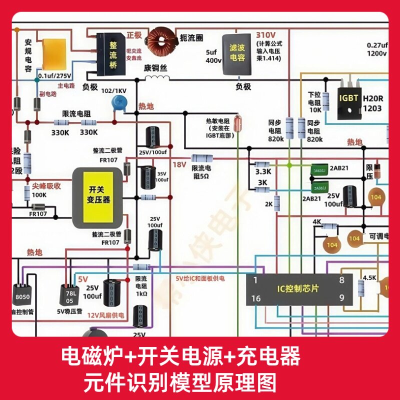 充电器开关电源电磁炉维修模型元件识别图