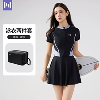 Черный и фиолетовый [купальник + сумка для плавания]