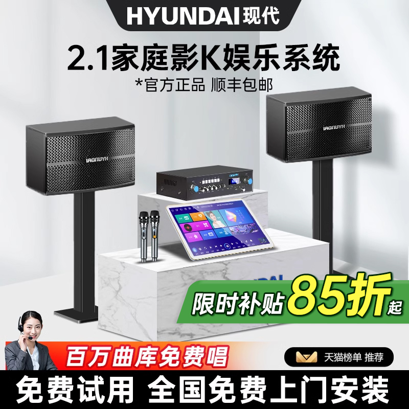 现代家庭KTV音响套装卡拉OK机家用客厅K歌功放音箱影院点歌机全套