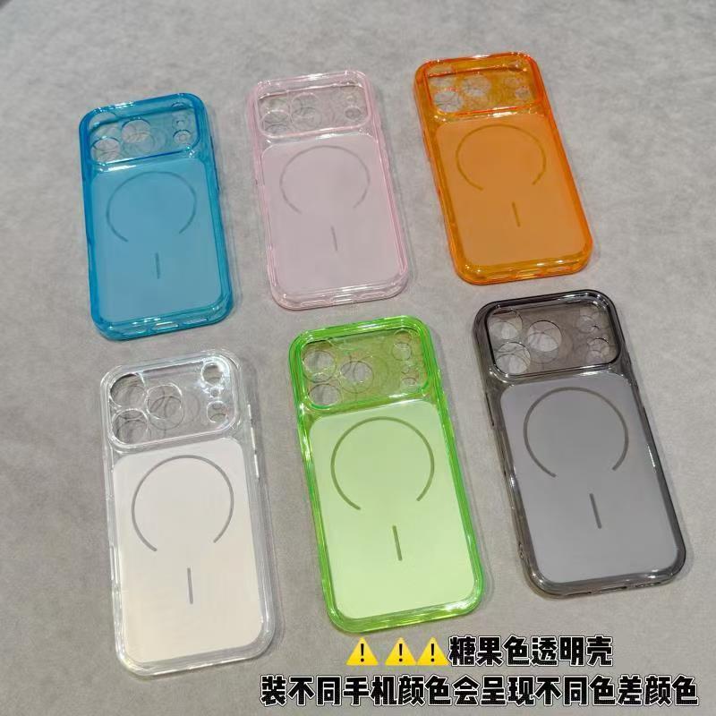 糖果色透色tpu手机壳苹果17手机壳适用iphone16promax透明软壳