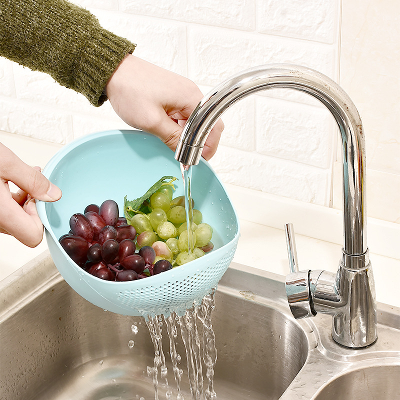 塑料沥水篮淘米器筛子家用水果盘果盆菜篮子加厚洗水果洗菜篮筐子
