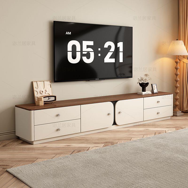 小红书同款撞色全实木电视柜茶几组合简约现代小户型客厅茶几客厅