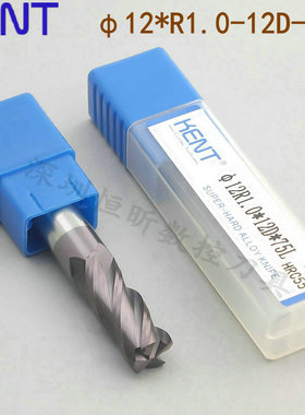 KENT圆鼻铣刀 R角钨钢刀 硬质合金圆鼻刀 圆角铣刀D12mmR1-75L-4F