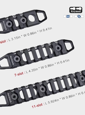 高品质MGP CQB金属导轨条20mm套装MLOK/Keymod支架配件3/7/11槽