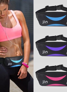 men sports waist pack women running belt bag headphones hole