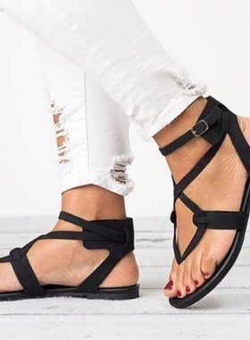 Summer Big size 43 Flat Sandals Woman Shoes flat shoes big s