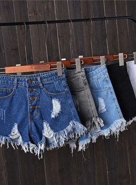 short jeans four button shorts Women with S to 6XL plus size