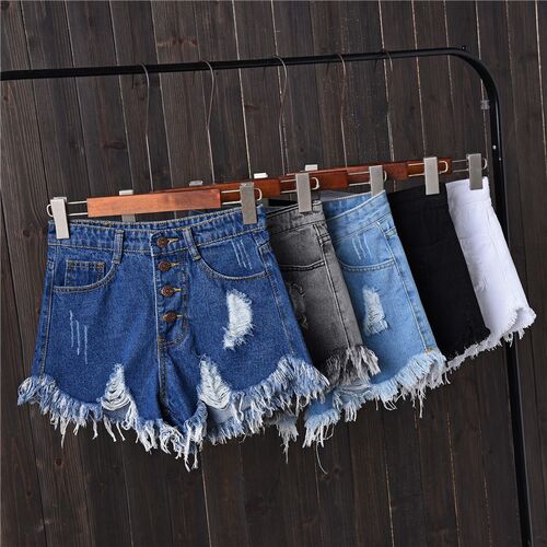 short jeans four button shorts Women with S to 6XL plus size