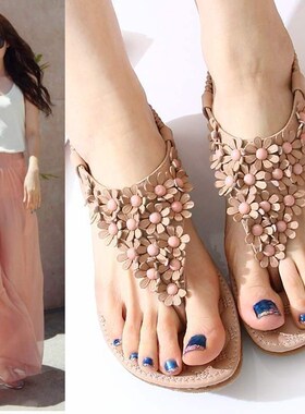 2017 beach shoes Summer GIrl Flat flip-flops Women sandal
