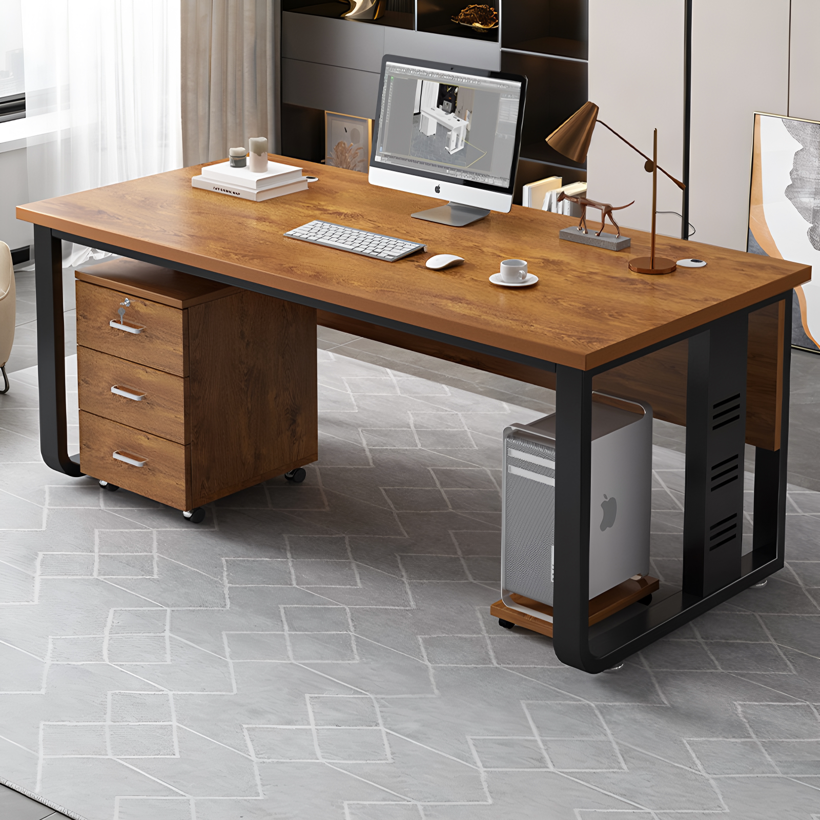 办公桌电脑桌简约现代办公室桌椅组合员工位职员单人办公桌老板桌