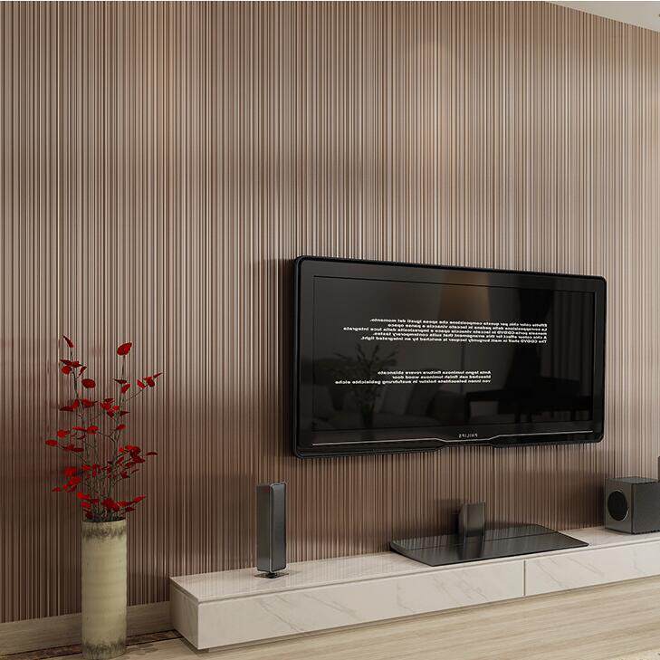 新款直销北欧现代简约素色纯色竖条纹加厚无纺布墙纸客厅卧室房间