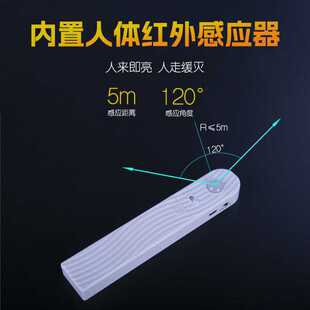 新款直销智能人体感应灯带 led红外感应小夜灯 5V电池盒卧室衣柜