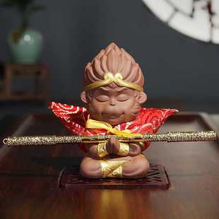 新款直销茶宠摆件斗战胜佛齐天大圣美猴王悟空金箍棒紫砂茶道配件