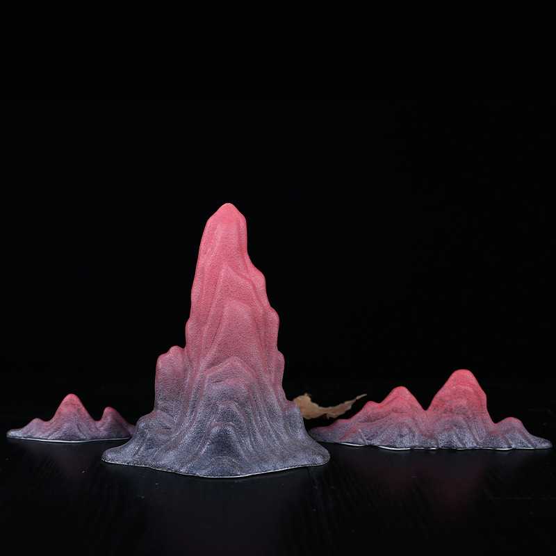 新款直销新中式创意磨砂陶瓷假山售楼处样板房书房茶室酒店大堂玄