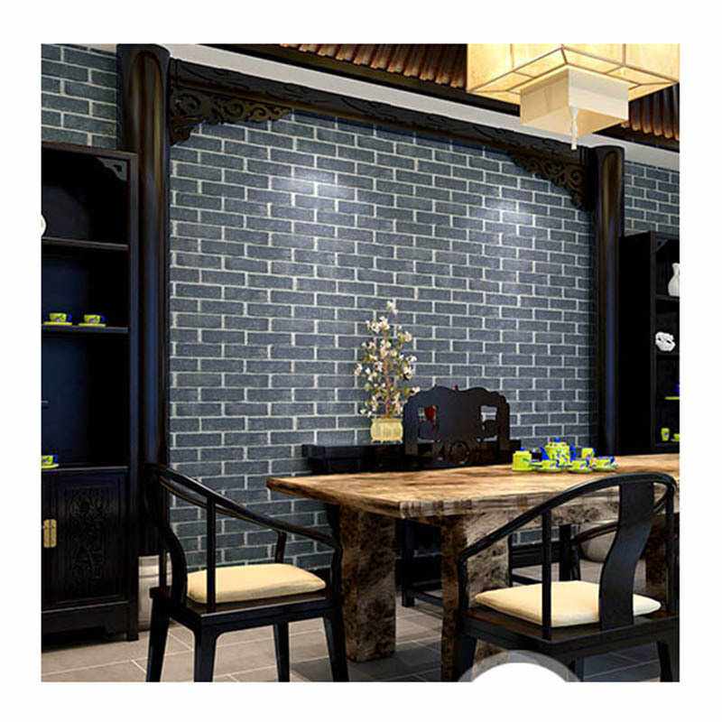 新款直销3d凹凸立体复古仿砖纹墙纸青砖红砖白砖块砖头餐厅服装店