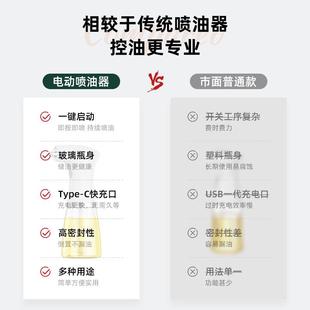 新款直销电动喷油壶玻璃喷油瓶厨房家用空气炸锅食用橄榄油雾化状