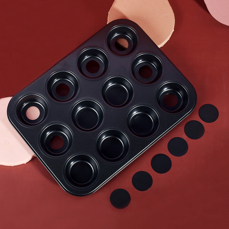 新款直销12连活底马芬纸杯蛋糕烤盘 烤箱用 家用 活底 烘焙工具