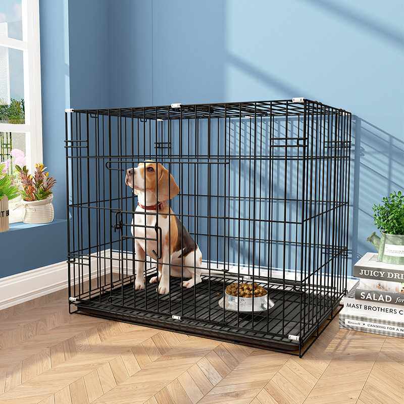 新款直销加粗折叠铁丝带托盘狗笼子中小型犬宠物笼泰迪鸡笼兔笼猫