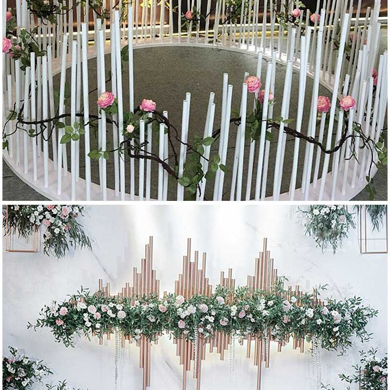 新款直销弯曲造型管白色金色婚庆管pvc定型铝塑管舞台装饰道具硬