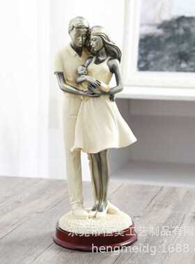 新款直销一家三口摆件七夕情人节结婚周年纪念日生日礼物送老婆送