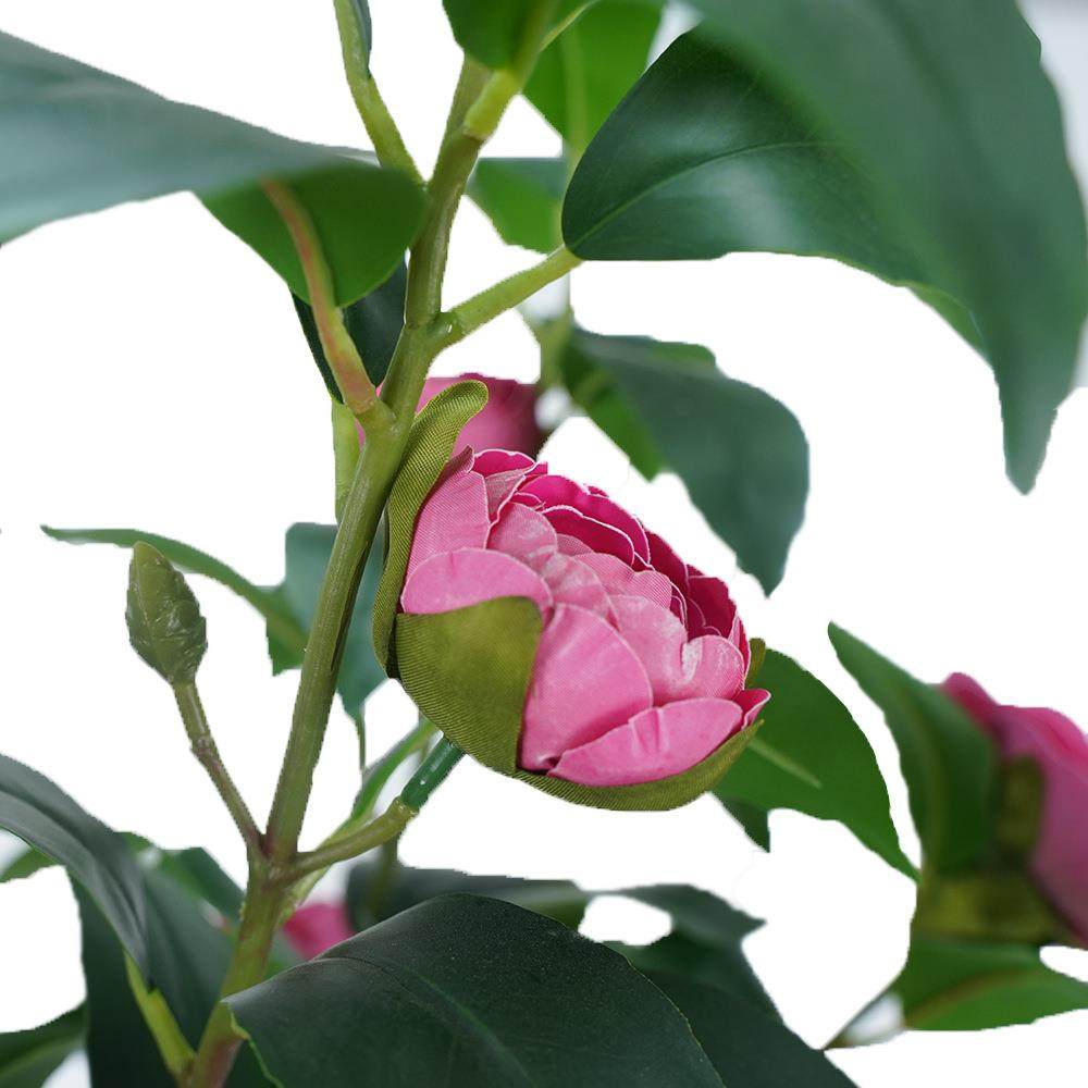 新款直销仿真3头pu大茶花单枝茶玫人造手感假花室内家居装饰婚庆