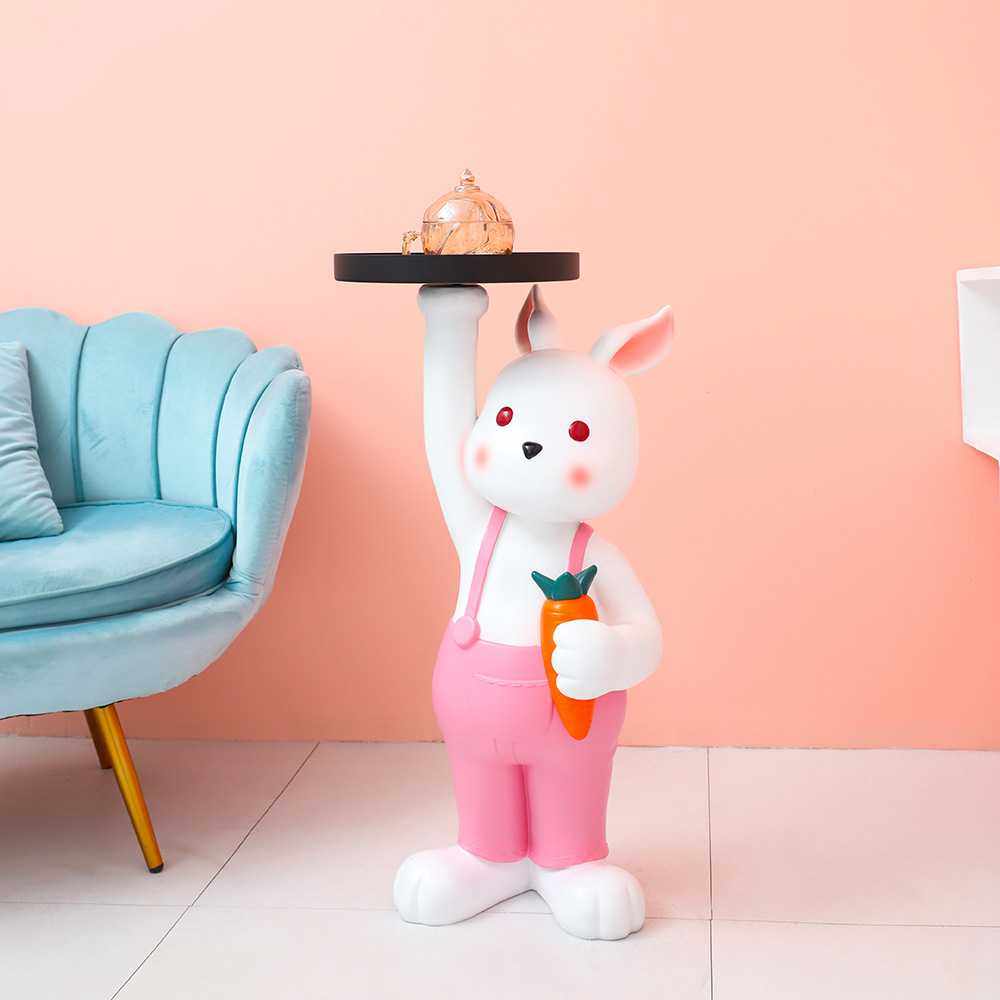 新款直销新品轻奢落地背带兔托盘摆件客厅泡茶室电视柜床头收纳摆,家居饰品,装饰摆件,淘宝优惠券,粉丝福利购,淘宝优惠卷