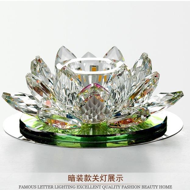 新款直销客厅水晶过道灯 吸顶灯走廊门厅玄关灯 莲花灯具暗装简约