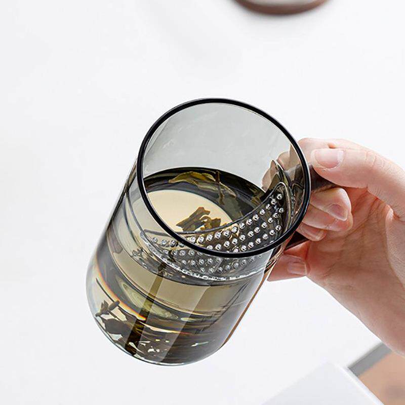 新款直销高硼硅玻璃木把玻璃杯月牙泡茶杯茶水分离水杯带过滤大容