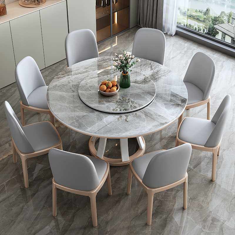 新款直销实木岩板餐桌椅组合现代简约家用小户型大圆桌轻奢酒店圆,住宅家具,岩板餐桌,淘宝优惠券,粉丝福利购,淘宝优惠卷