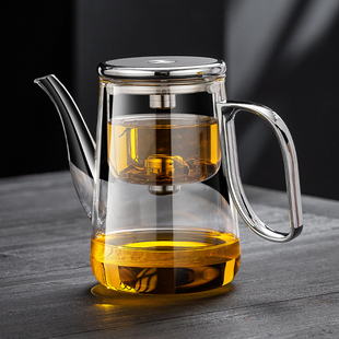 适放锌合金高档无杆飘逸杯加厚高硼硅玻璃耐热泡茶壶办公居家茶具