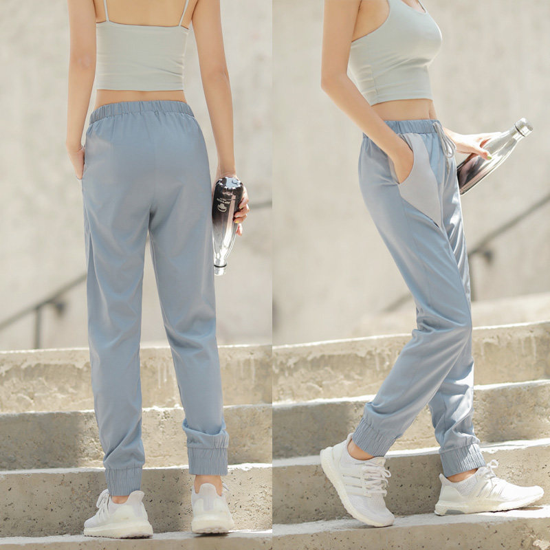 速干运动长裤女束脚宽松休闲裤健身房跑步卫裤超轻薄款透气健身裤