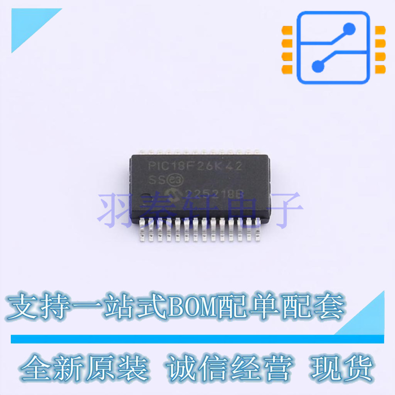 单片机(MCU/MPU/SOC) PIC18F26K42-I/SS SSOP-28-208mil MIC 全新