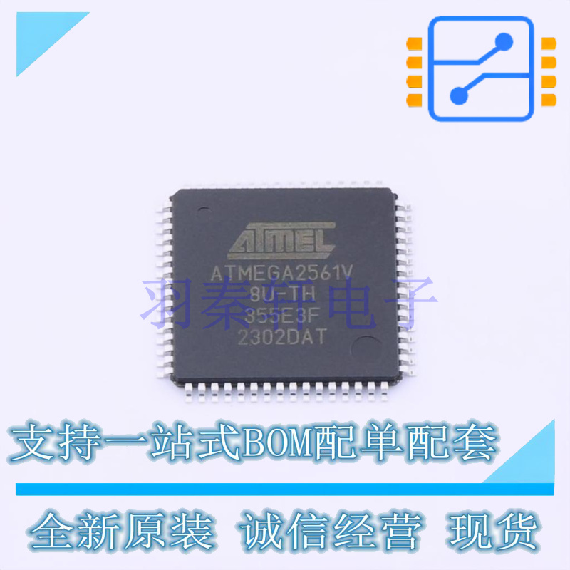 单片机(MCU/MPU/SOC) ATMEGA2561V-8AU TQFP-64(14x14) MIC 全新
