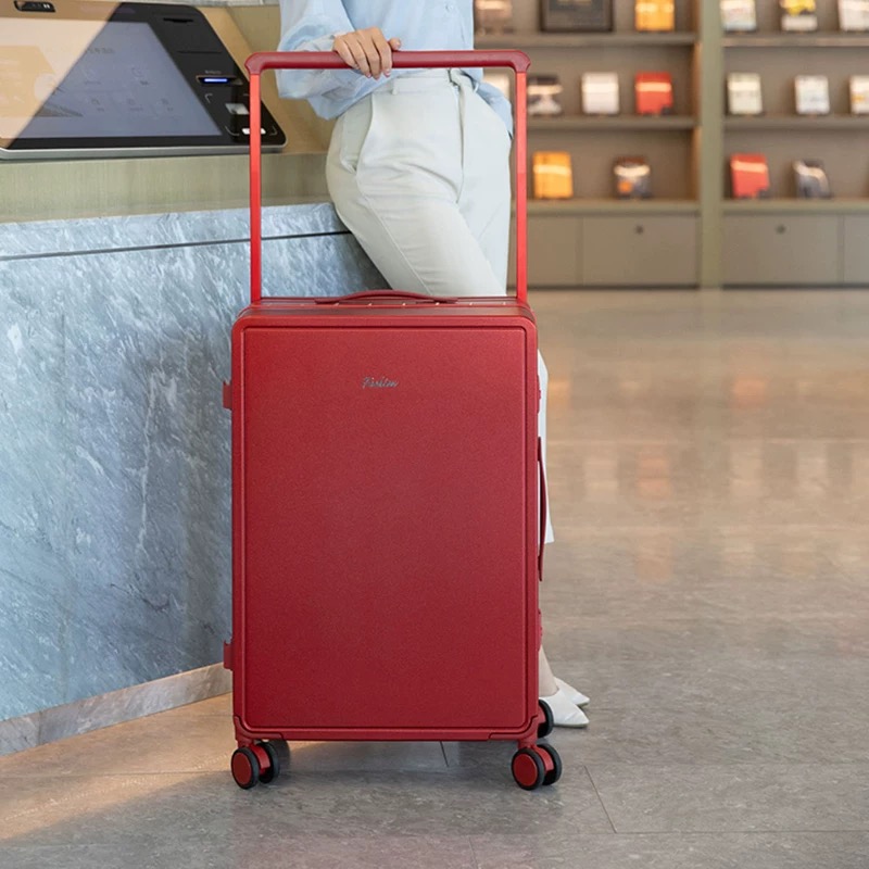 结婚行李箱宽拉杆新娘陪嫁箱红色密码旅行箱万向轮静音铝框密码箱