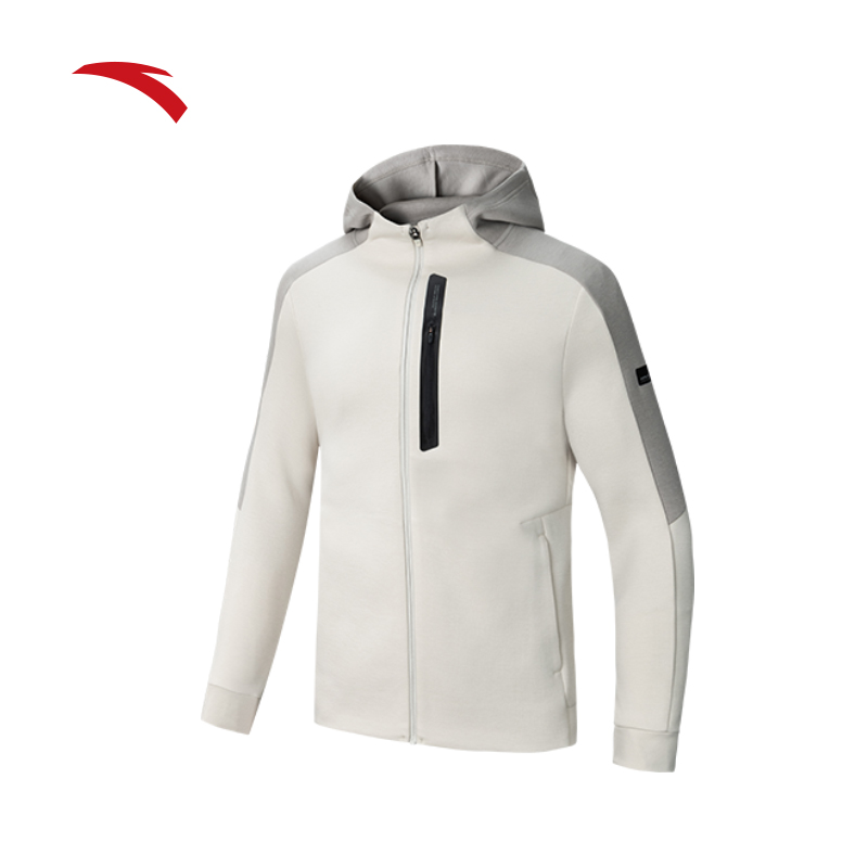 安踏男子弹力长袖外套运动针织