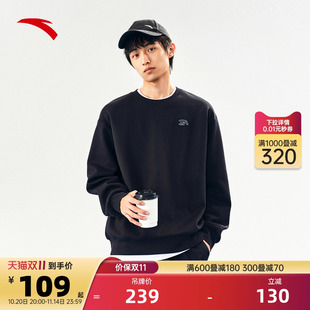 长袖 套头衫 训练简约百搭情侣款 安踏运动针织卫衣2025秋冬季