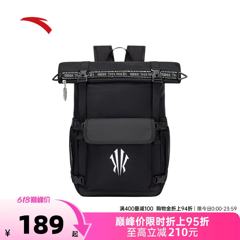 安踏欧文双肩包旅行通勤背包大容量设计感潮流大学生书包电脑包