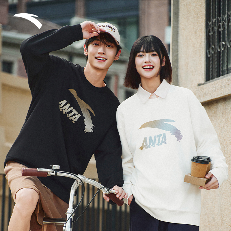 安踏休闲针织加绒卫衣男女同款