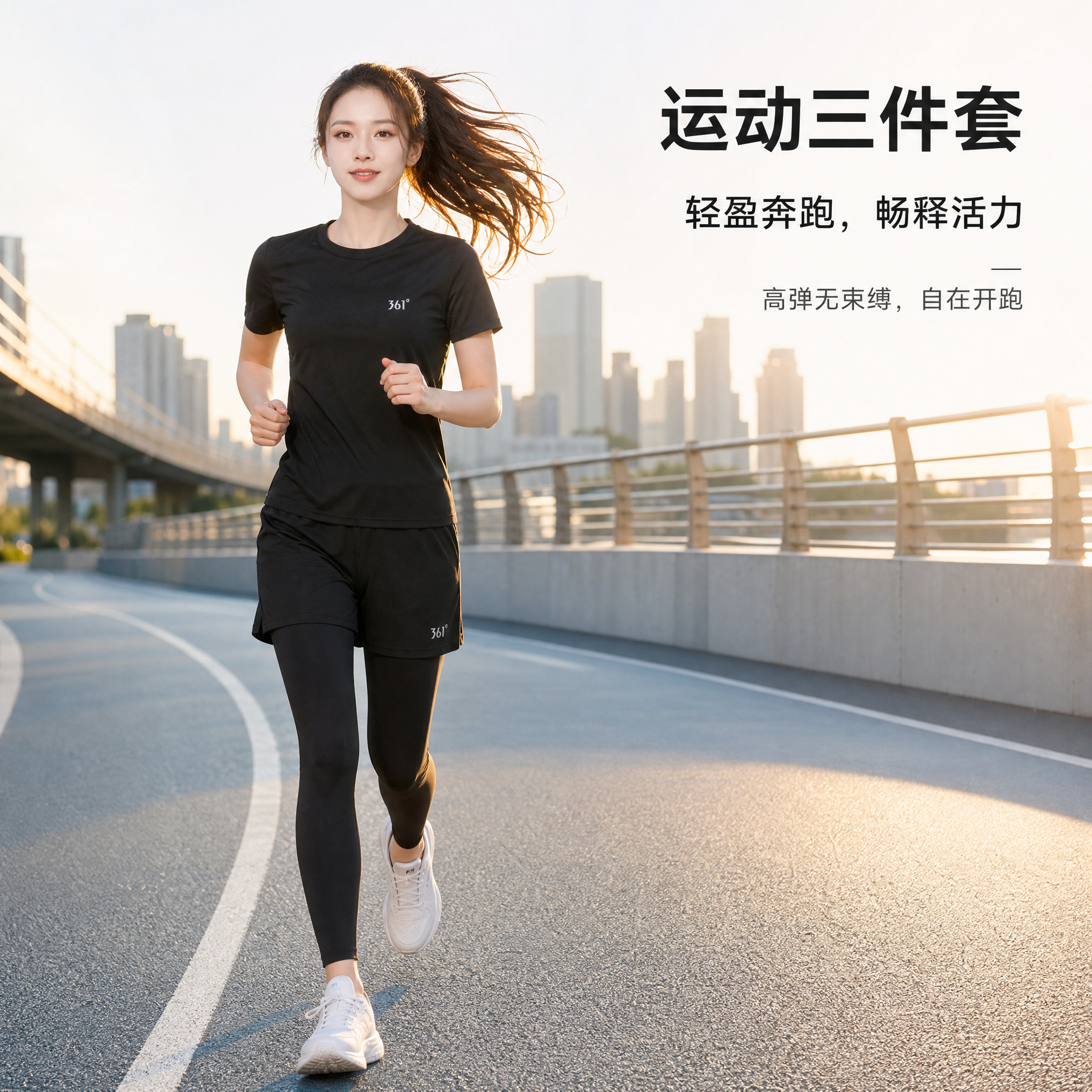 361速干运动套装女士跑步健身服羽毛球瑜伽健身房装备训练服秋季