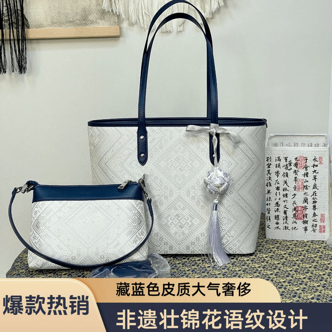 广西非遗壮锦包包新中式通勤大容量子母包高奢单肩包斜挎包04图片