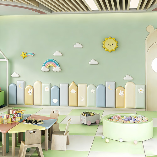 幼儿园墙面软包装饰班级教室环创主题文化墙贴防撞软包环保材料