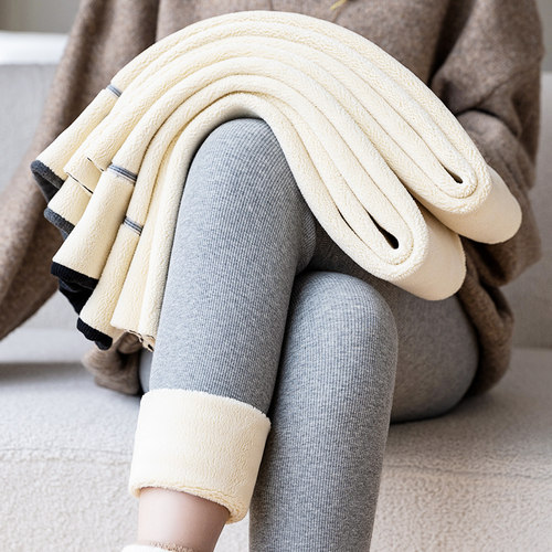 冬季加长版高个子羊羔绒打底裤女