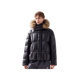 源头工厂冬季新款大毛领帽子羽绒服可拆卸时尚大码加厚气质外套潮