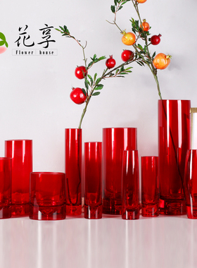 简约大号中国玻璃花瓶富贵竹水培