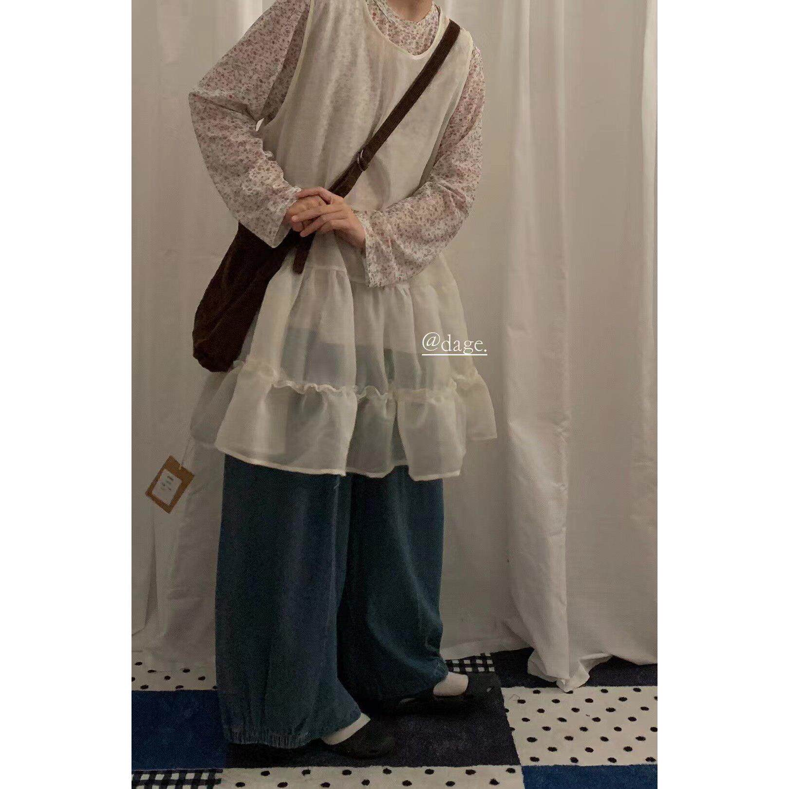 dage家50620新款韩版宽松显瘦蕾丝拼接背心连衣裙女百搭显瘦女